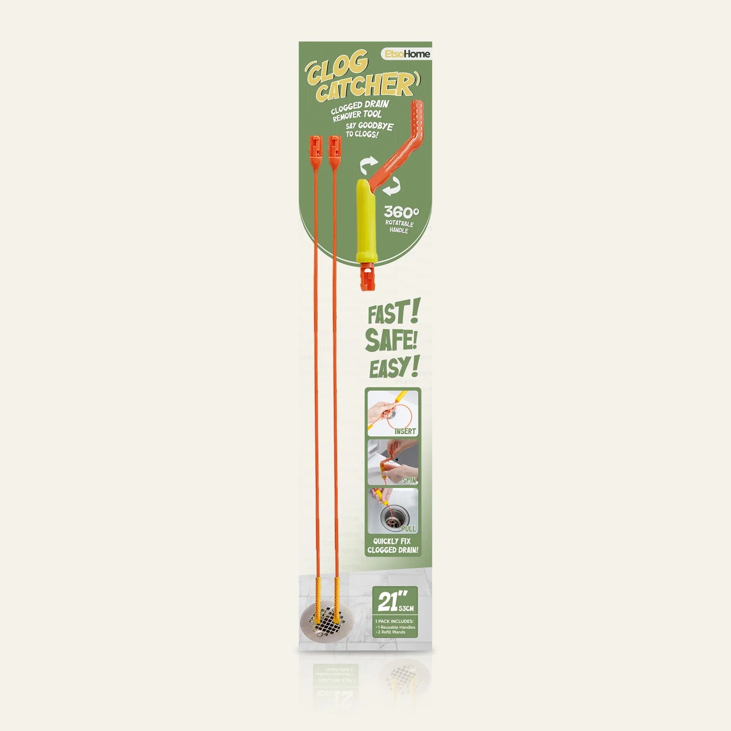 ClogCatcher™ drain clog remover
