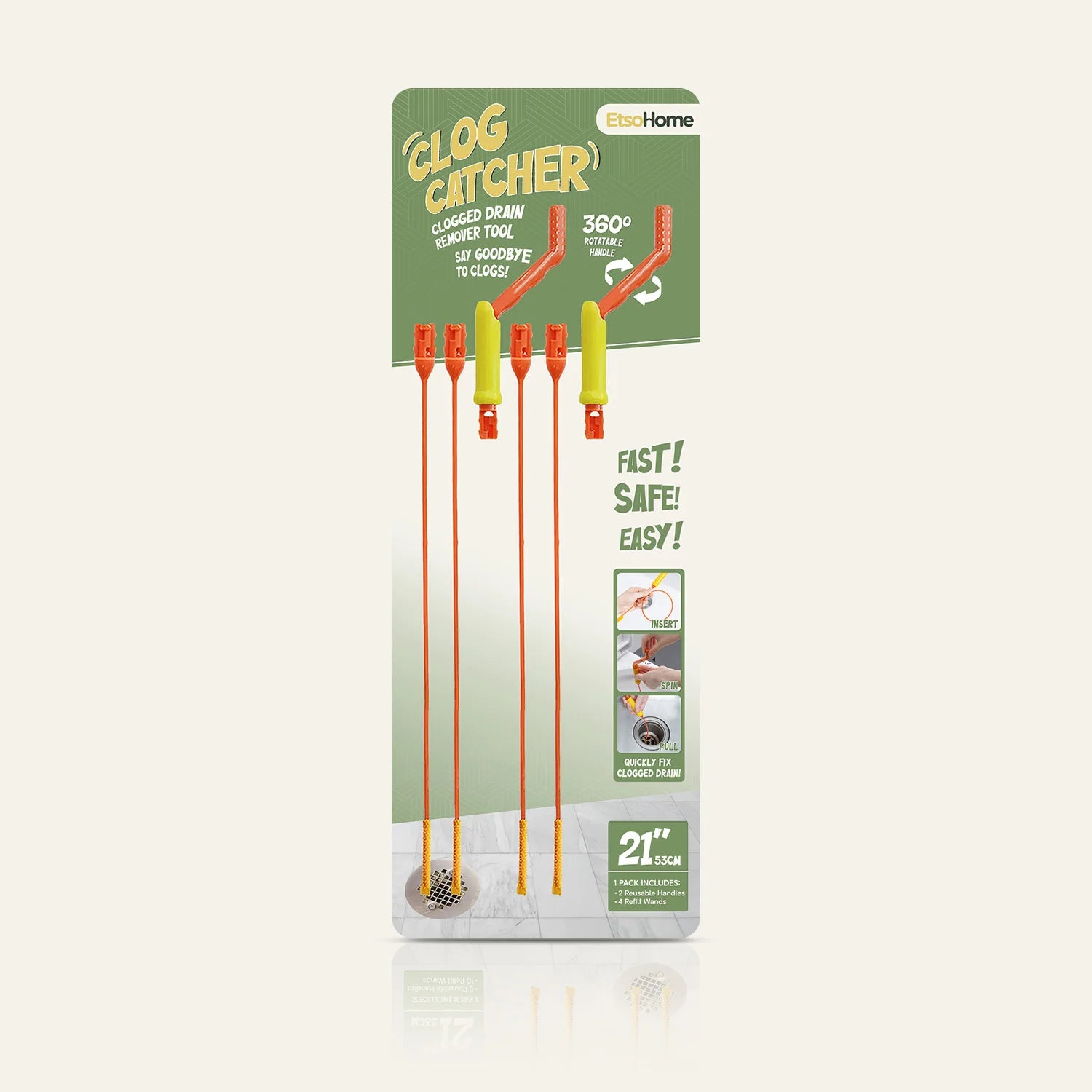 ClogCatcher™ drain clog remover