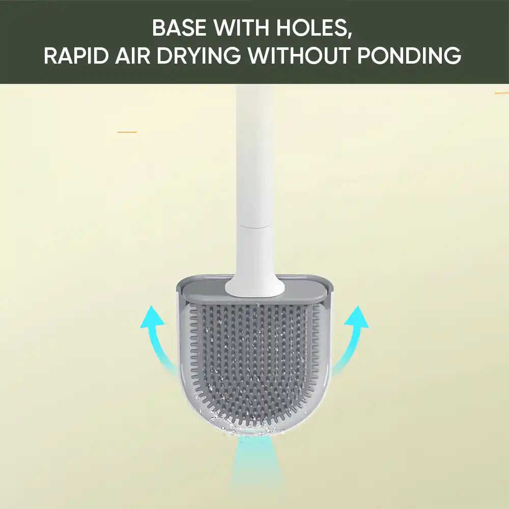 Wall-Mounted Silicone Toilet Brush Set