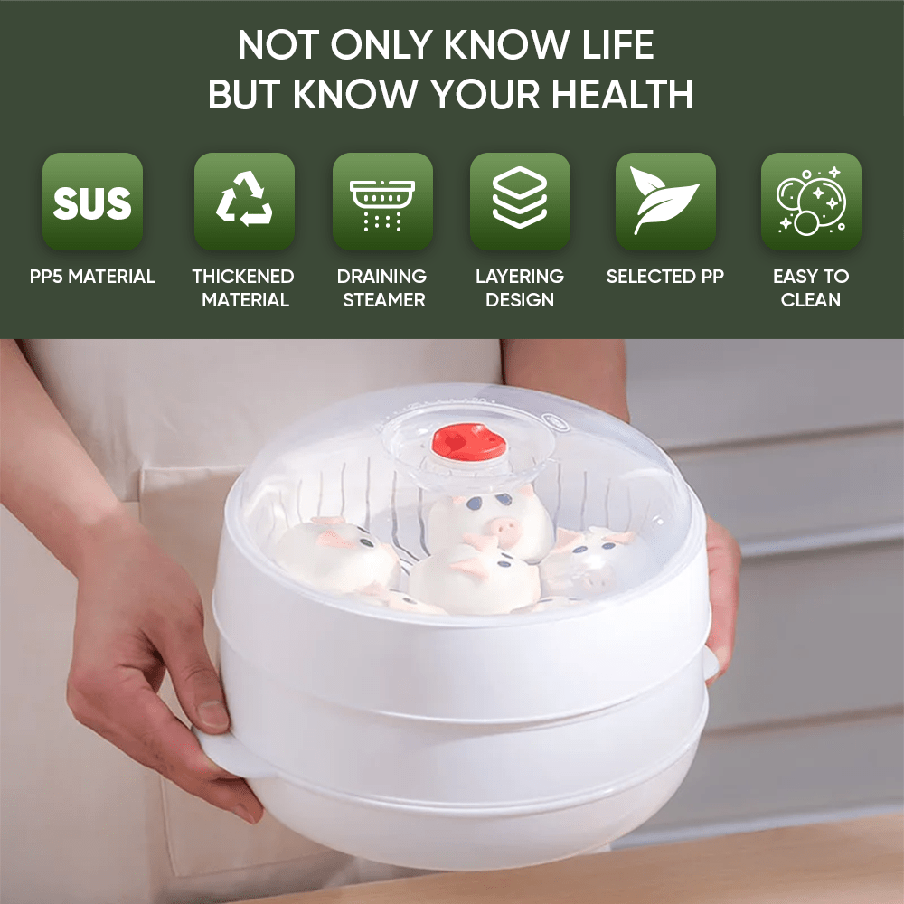 Multi-Layer Microwave Steamer with Lid