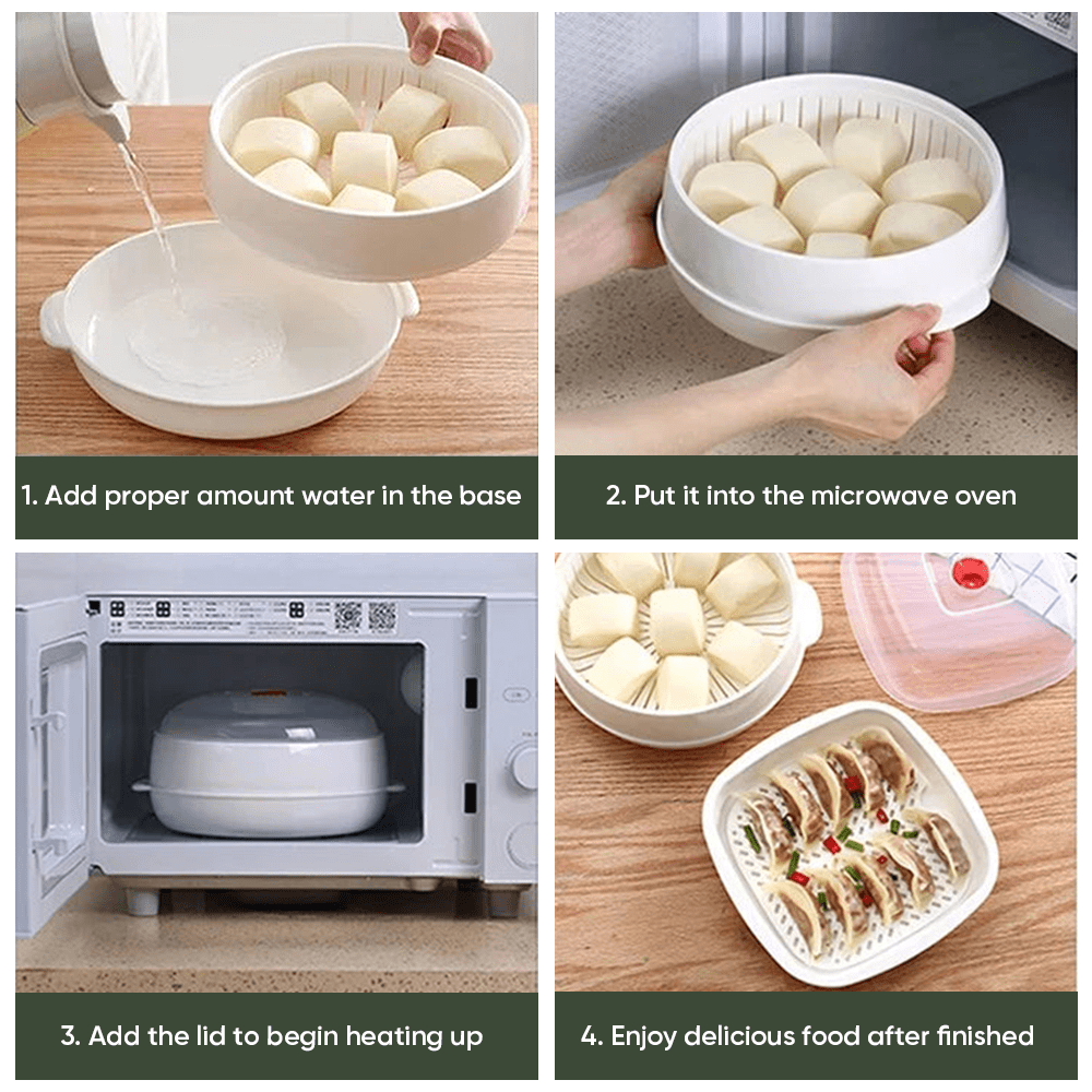 Multi-Layer Microwave Steamer with Lid