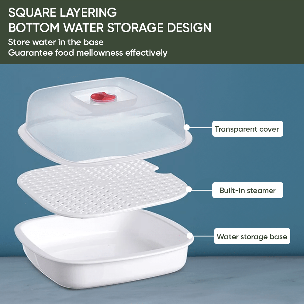 Multi-Layer Microwave Steamer with Lid