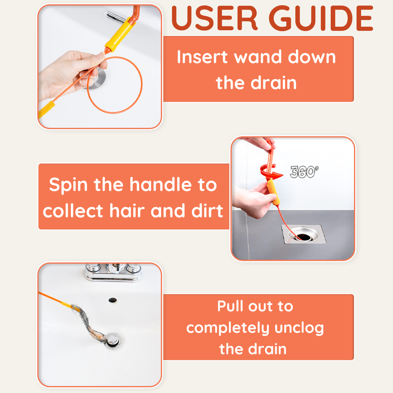 ClogCatcher™ drain clog remover