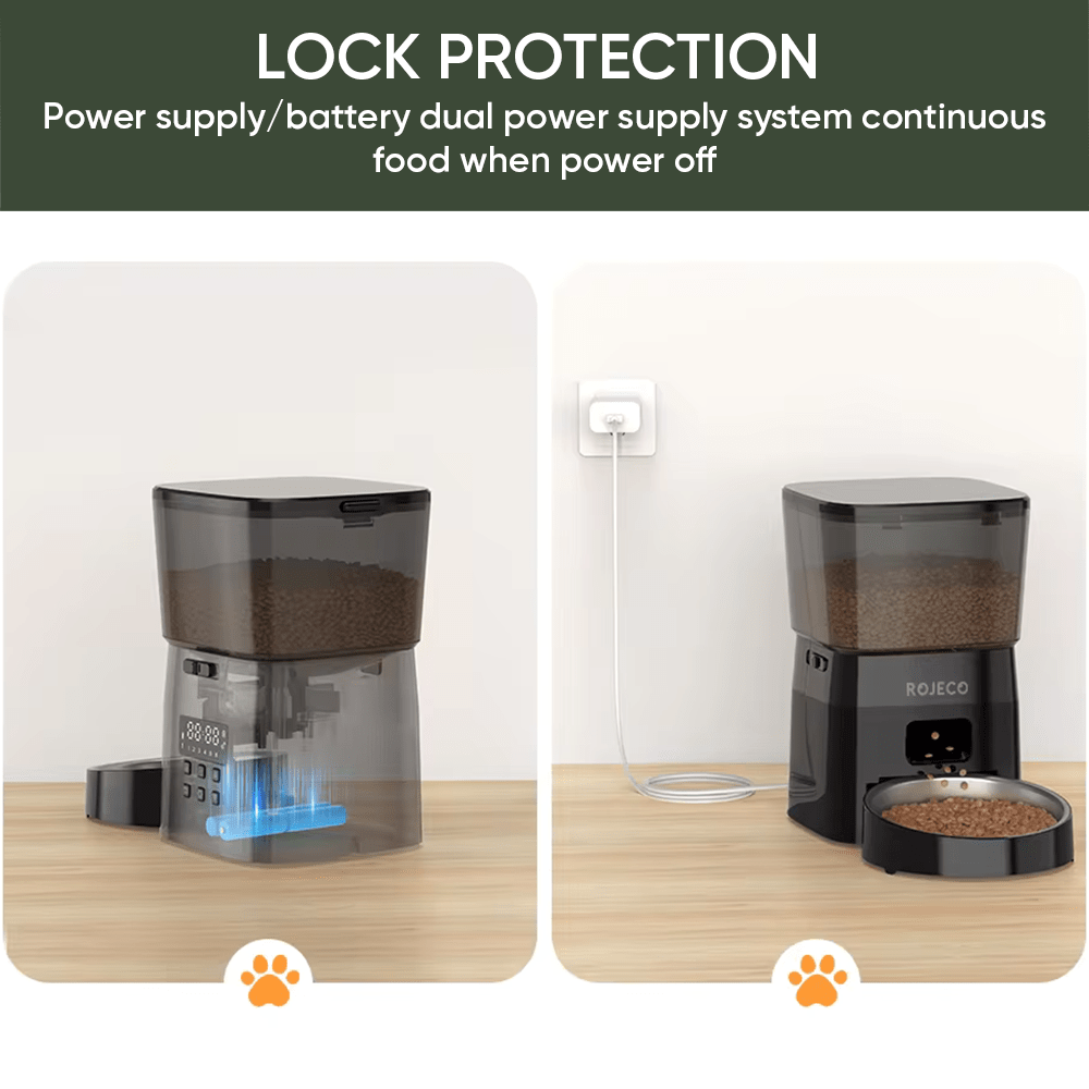 3L Automatic Pet Feeder Button Version Auto Cat Food Dispenser