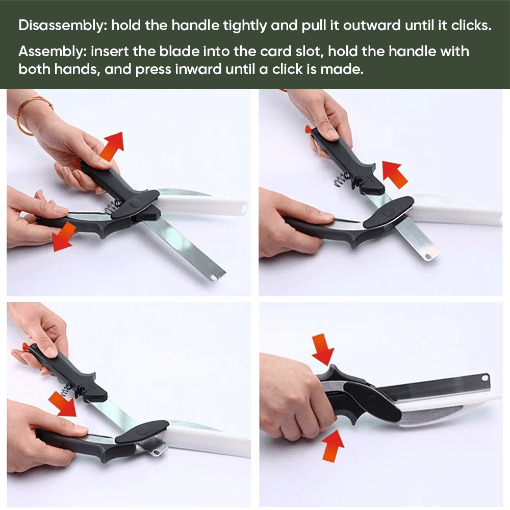 Slim Chopper Scissors  2 In 1 Multi Kitchen Tool Fruit Knife