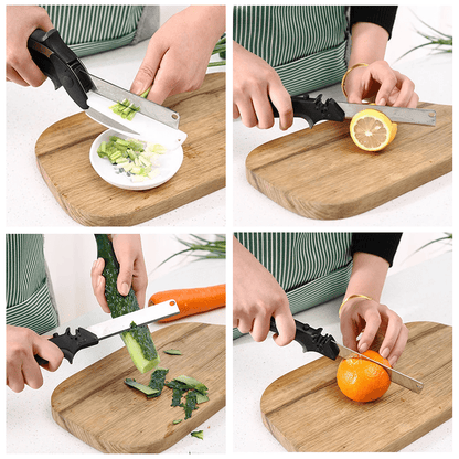 Slim Chopper Scissors  2 In 1 Multi Kitchen Tool Fruit Knife