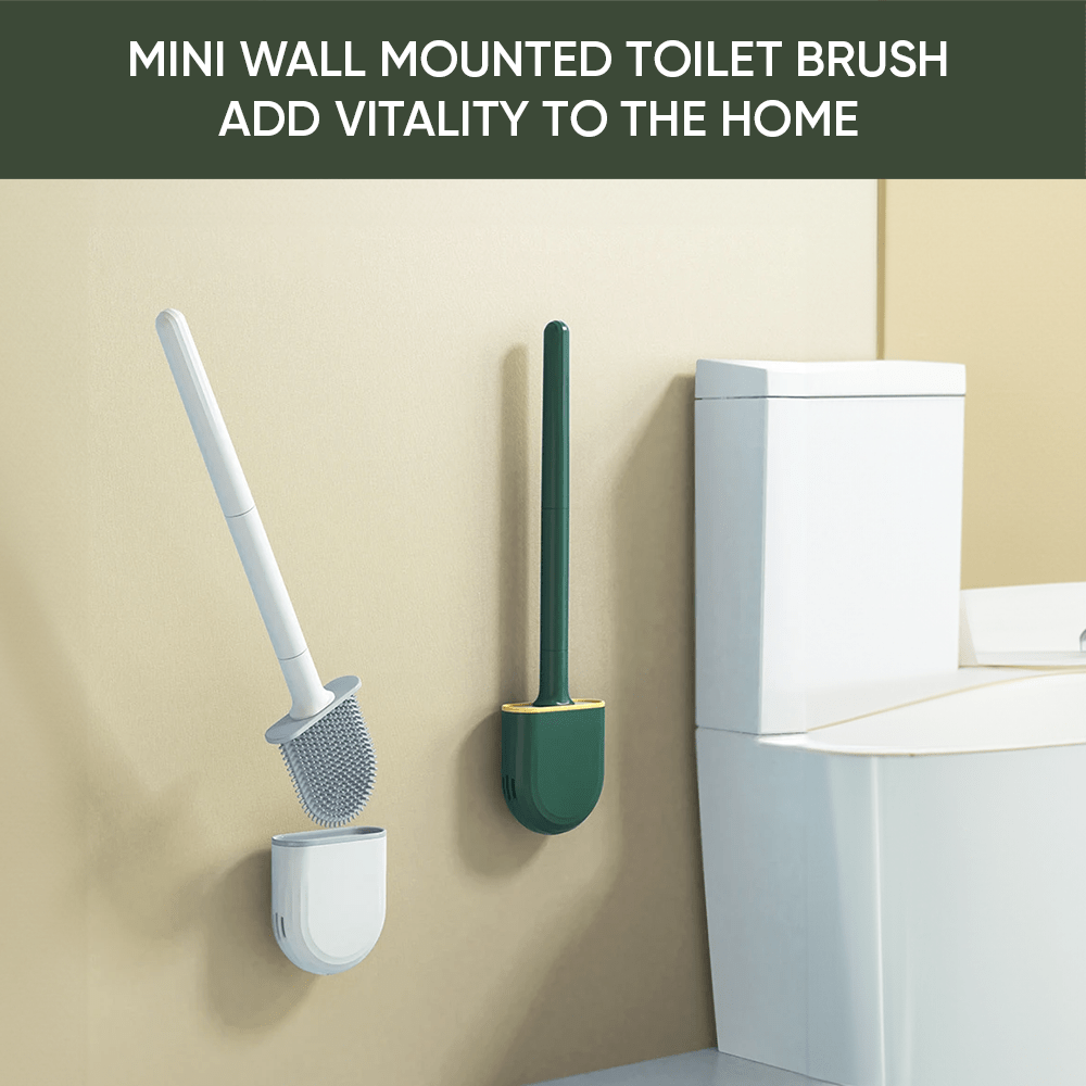 Wall-Mounted Silicone Toilet Brush Set