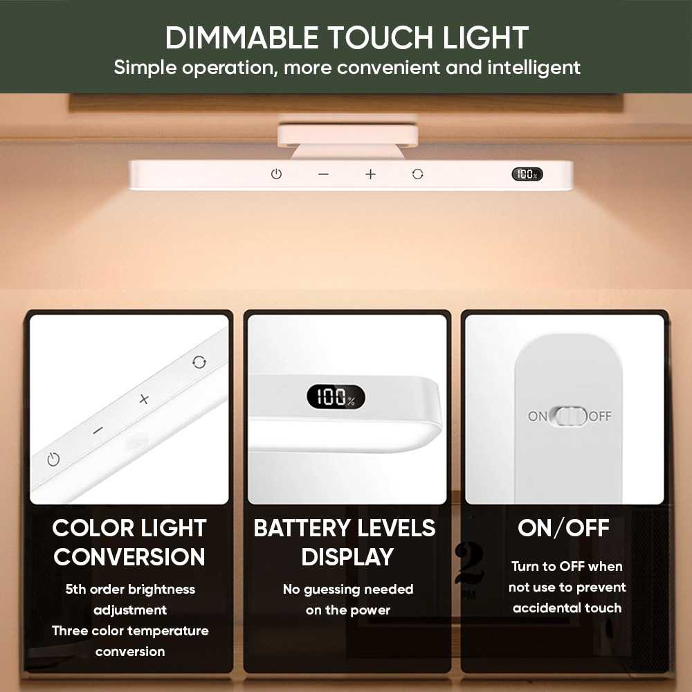 Magnetic Rechargeable Long Battery Life Touch Lamp