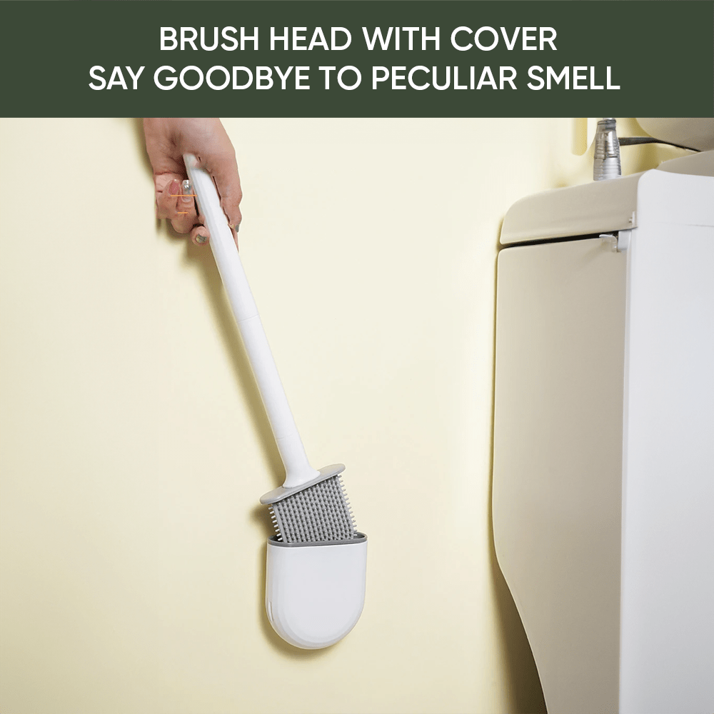 Wall-Mounted Silicone Toilet Brush Set