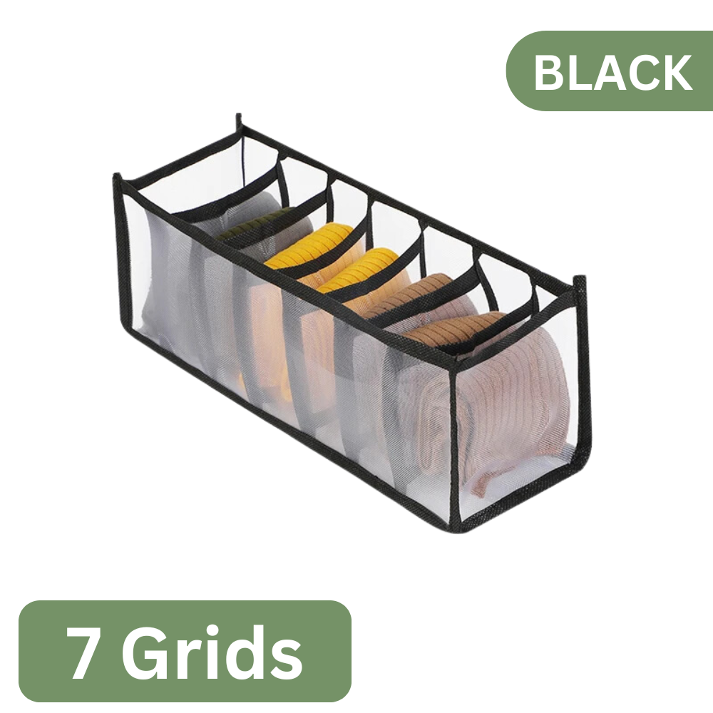 7-Grid Foldable Drawer Organizer for Dorm Closet