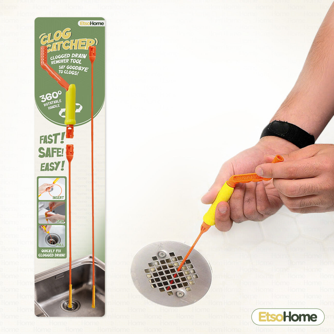 ClogCatcher™ drain clog remover