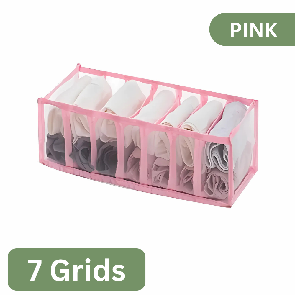 7-Grid Foldable Drawer Organizer for Dorm Closet