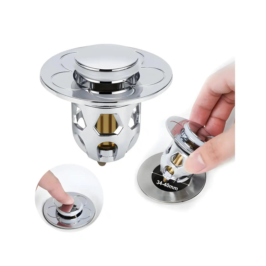 Stainless Steel  Pop-Up Bounce Core Basin Drain Filter