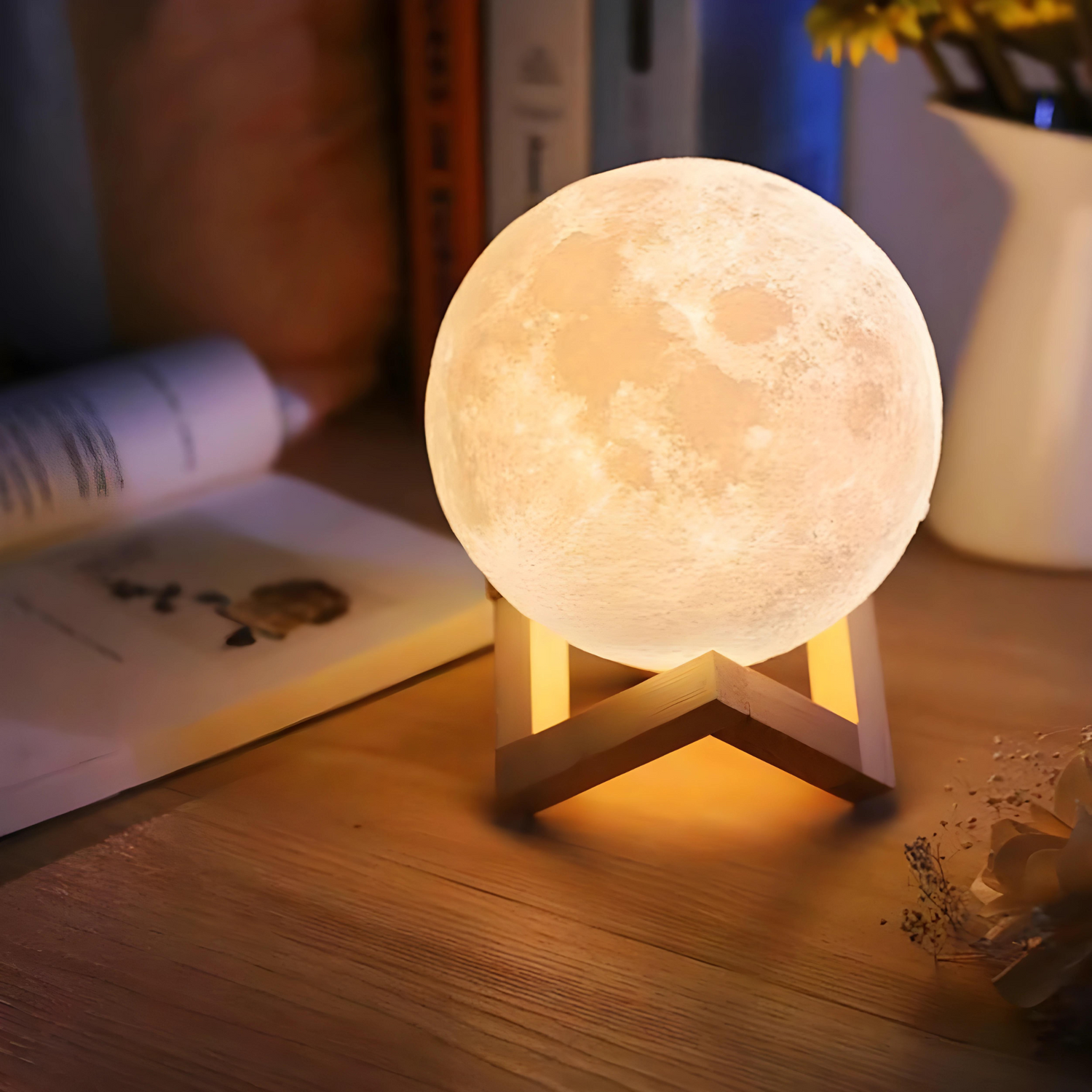 Rechargeable 3D Print Moon Lamp LED Night Light