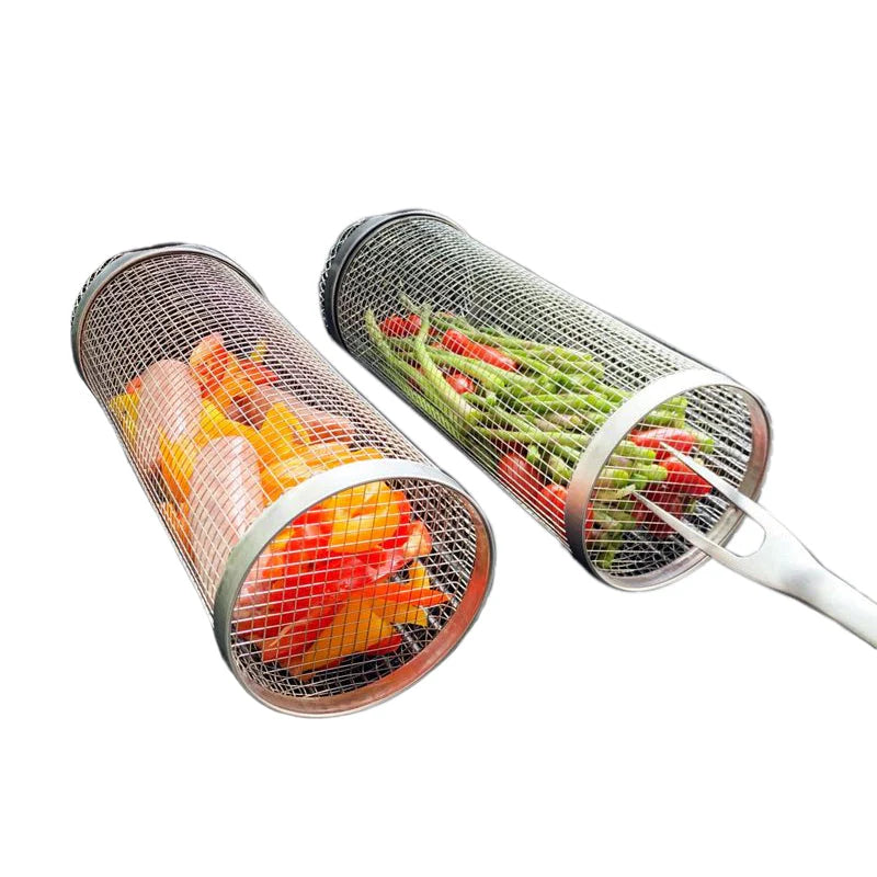 Stainless Steel BBQ Grill Basket for Outdoor Cooking