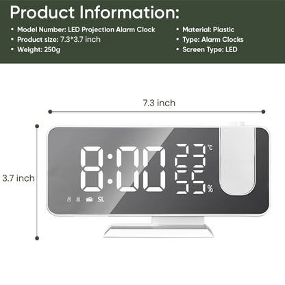 LED Digital Projection Alarm Clock Watch