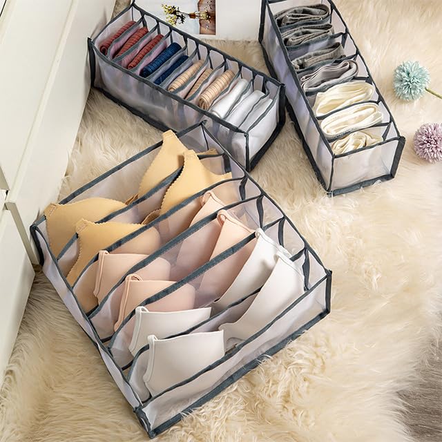 7-Grid Foldable Drawer Organizer for Dorm Closet